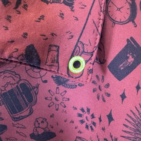 William Murray Men’s M Golf Polo Shirt Maroon Crazy Print Stretch Performance - Picture 7 of 11